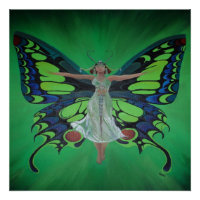 Jazz Age Showgirl Flapper Wearing Butterfly Wings 