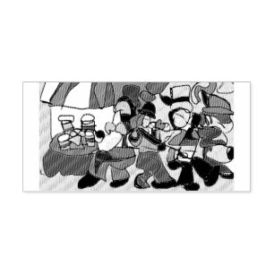 Jazz autumn coffee  rubber stamp