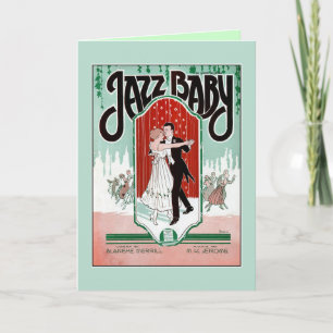 Jazz Baby 1920s jazz age vintage sheet music cover Card