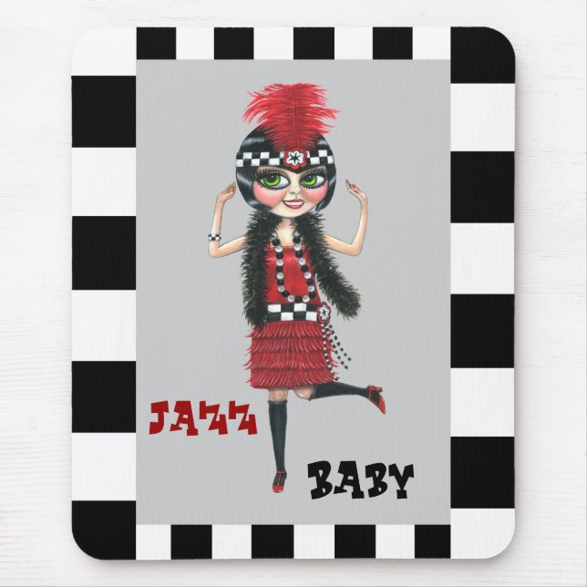 Jazz Baby Roaring '20s Flapper Mousepad (Front)