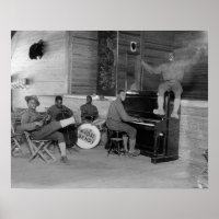 Jazz Band, 1918. Vintage Photo