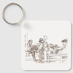 jazz band art keychain