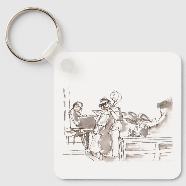 jazz band art keychain (Front)