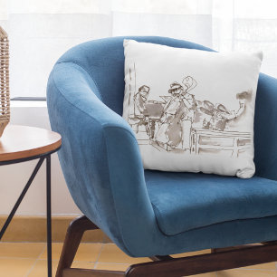 jazz band art throw pillow