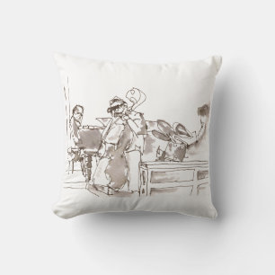 jazz band art throw pillow