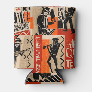 Jazz Band Cool Vintage Poster Can Cooler