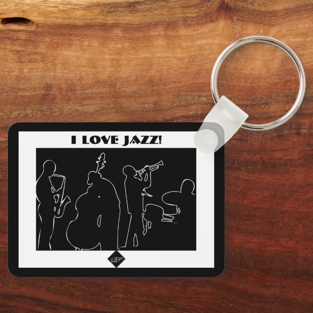 Jazz band I love Jazz Keychain (Front)