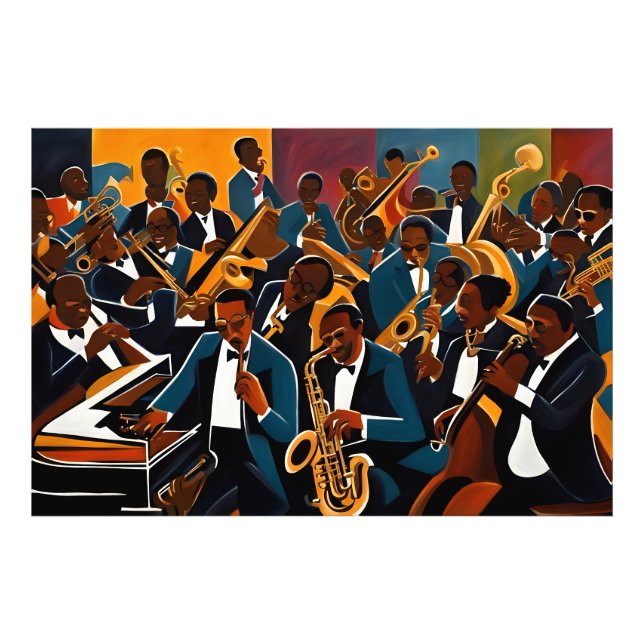 Jazz band musicians photo print (Front)