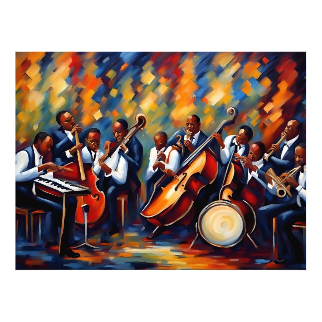Jazz band musicians photo print (Front)
