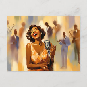 Jazz band musicians postcard