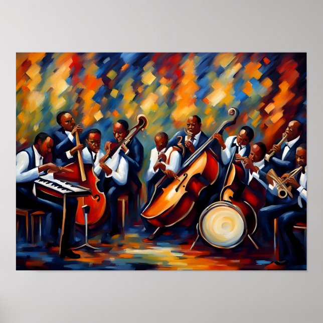 Jazz band musicians poster (Front)