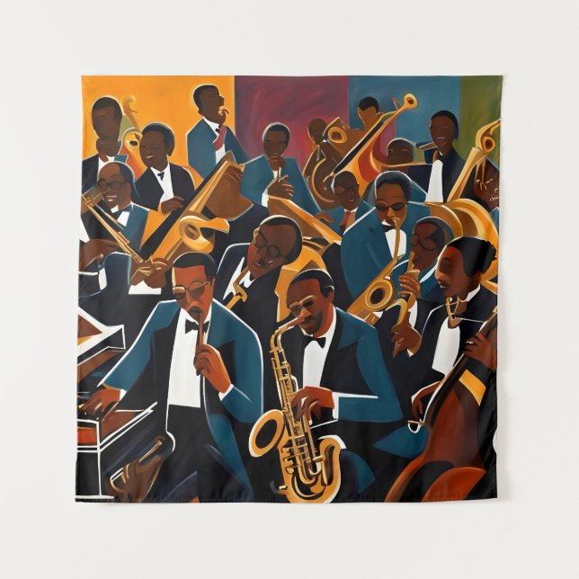 Jazz band musicians tapestry (Front)