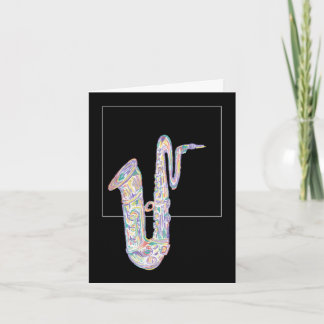 Jazz Baritone sax Carte de voeux pliée