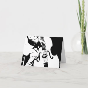 Jazz Bass Musician 4x5.6 Folded Note Card