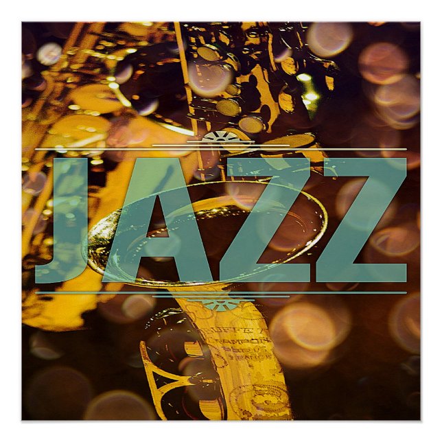 JAZZ Beautiful Poster With Saxaphone (Front)