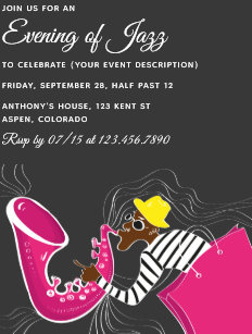 Jazz Party Themes Invitations Stationery Zazzle Ca