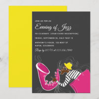 Jazz Blues Themed Party invitation