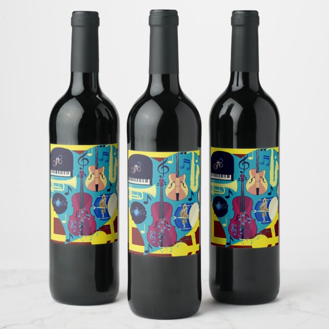 Jazz Blues Wine Label (Bottles)