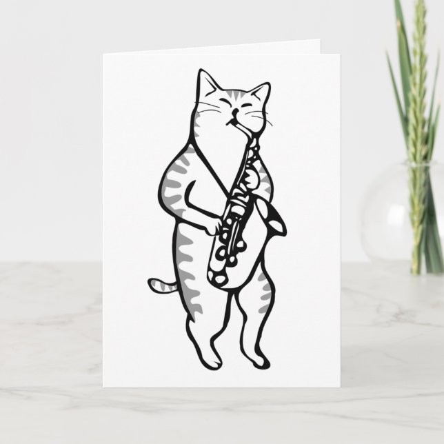 JAZZ CAT BIRTHDAY CARD (Front)