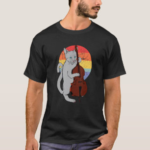 Jazz Cat Playing Upright Bass Classic  Cool Musici T-Shirt