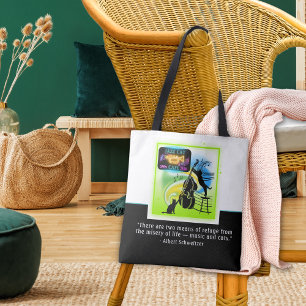 Jazz Cats   Double Bass   Schweitzer Quote Tote Bag