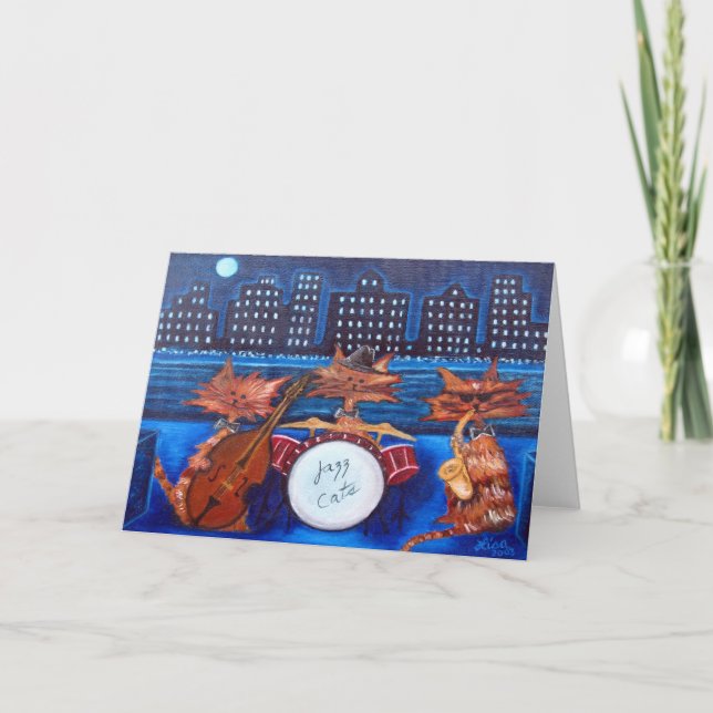 Jazz Cats Greeting Card (Front)