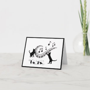 Jazz Cats Piano Folded Note Card