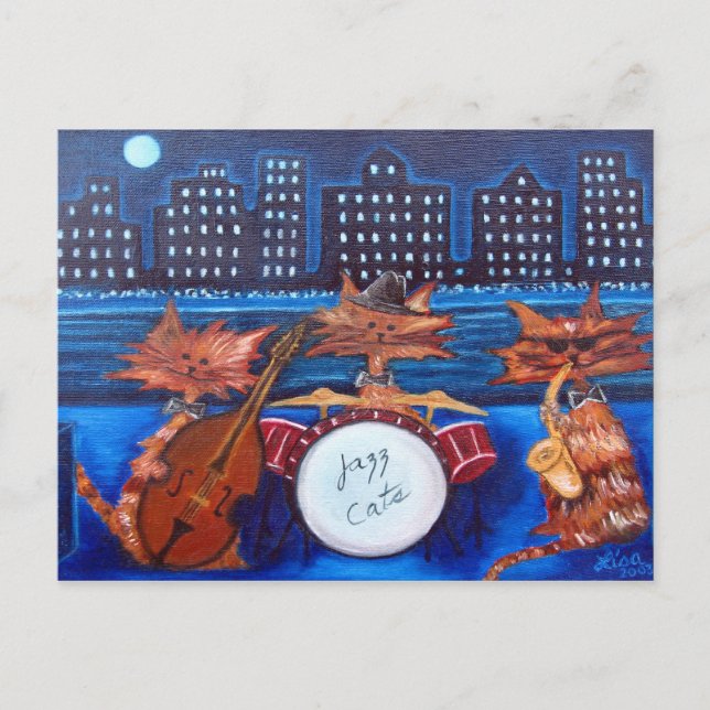Jazz Cats Post Card (Front)