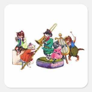 Jazz Cats Square Sticker