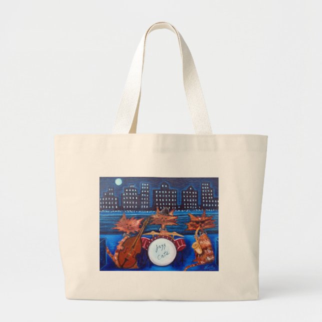 Jazz Cats Tote Bag (Front)
