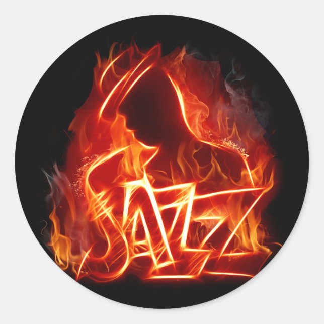 jazz classic round sticker (Front)