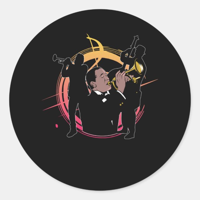 Jazz Classic Round Sticker (Front)