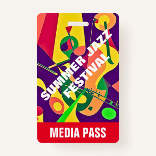 JAZZ CORPORATE MEDIA I.D. EVENT PASS BADGE