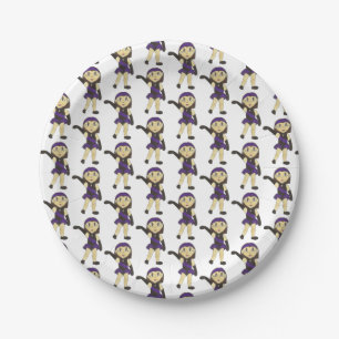 Jazz Dance Class Recital Girl Dancer Purple Paper Plate