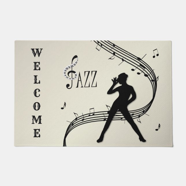 Jazz Dance Golden Music  Doormat (Front)