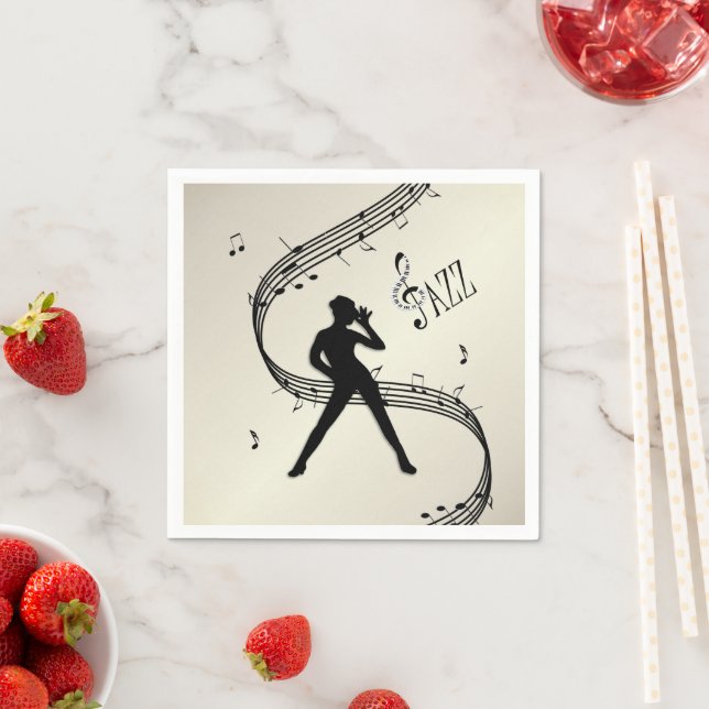 Jazz Dance Golden Music Napkins (Insitu)