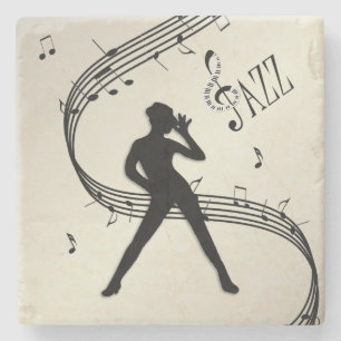 Jazz Dance Golden Music Stone Coaster