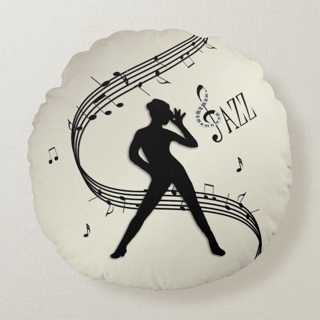 Jazz Dance Golden Round Pillow (Front)