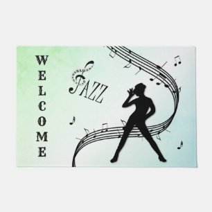 Jazz Dance Green Music Doormat