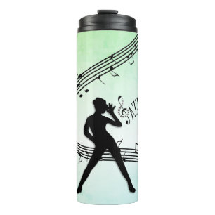 Jazz Dance Green Music Thermal Tumbler