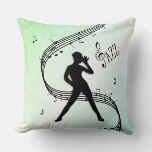 Jazz Dance Green Throw Pillow