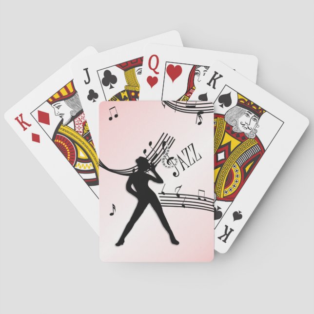 Jazz Dance Pink Music  Bicycle Playing Cards (Back)