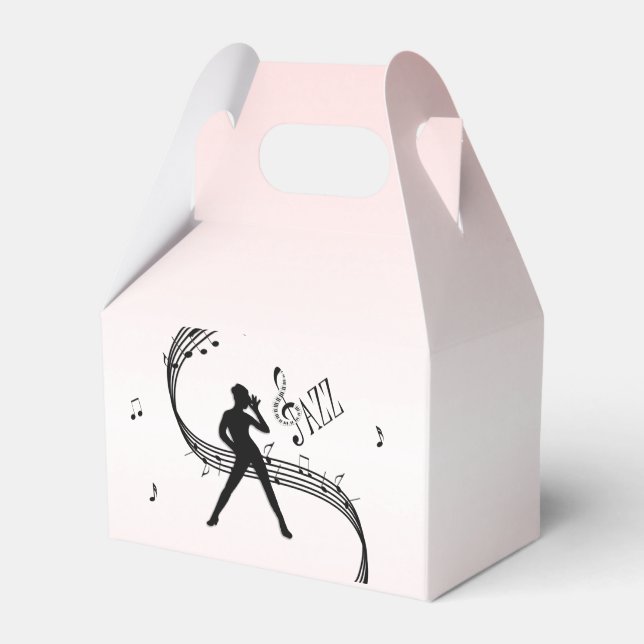 Jazz Dance Pink Music Favor Box (Front Side)