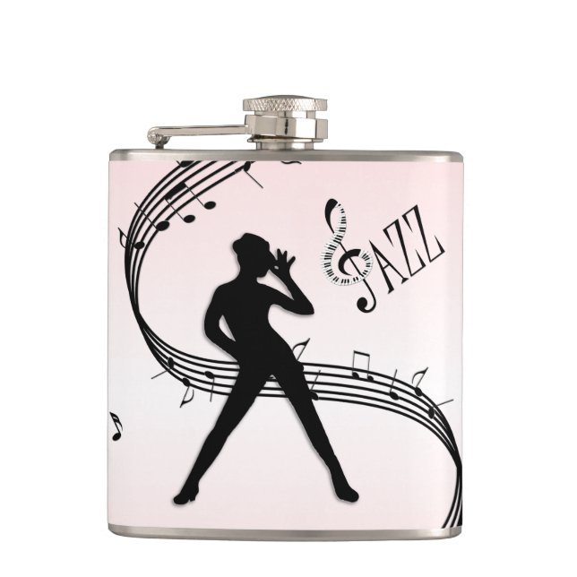 Jazz Dance Pink Music Flask (Front)