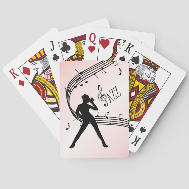 Jazz Dance Pink Music  Playing Cards (Back)