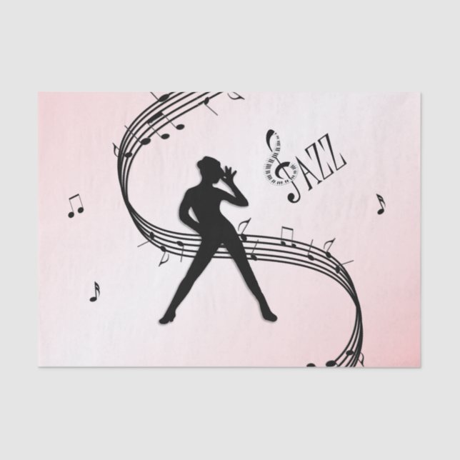 Jazz Dance Pink Music  Tissue Paper (Front)