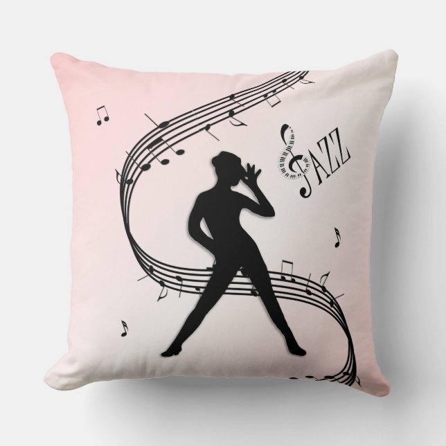 Jazz Dance Pink Throw Pillow (Front)