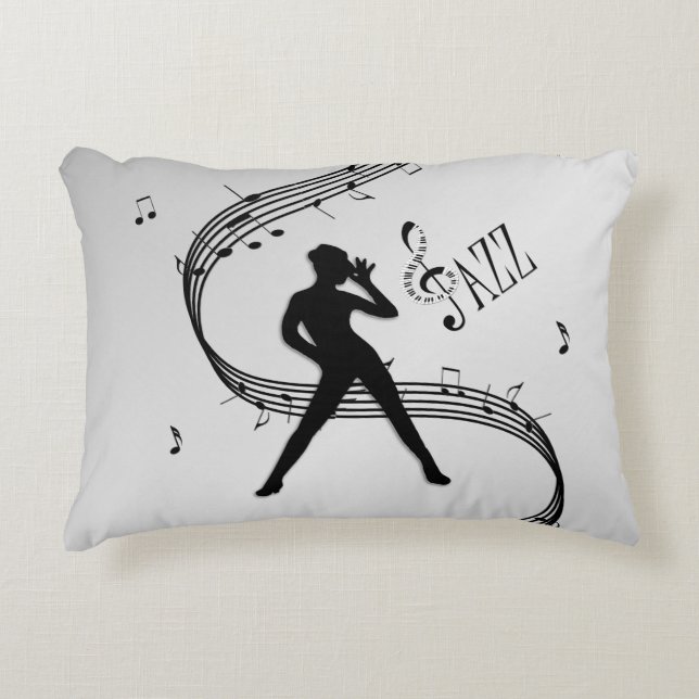 Jazz Dance Silver Accent Pillow (Front)