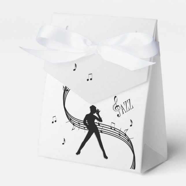 Jazz Dance Silver Favor Box (Front Side)