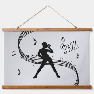 Jazz Dance Silver Hanging Tapestry